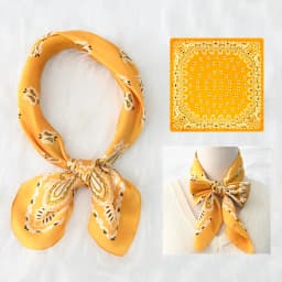 Luxury Paisley Print Small Square Scarf Simulated Silk Thin Neck Scarf Mature Style Sunscreen Headscarf For Women 70*70cm