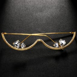 Designer Luxury Rhinestone Double Heart Glasses Frames Fashion Accessory for Women Y2K Cosplay Dance Face Jewelry 2025