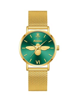 YaLaLuSi Minimalist Quartz Couple’s Watches with 3D Bee Relief Design for Men and Women Relojes De Mujeres