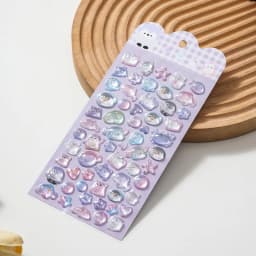 Cute Cartoon Animal 3D Solid Clear Crystal Embossed Stickers for DIY Scrapbook Phone Case Decoration Birthday Gift Reward