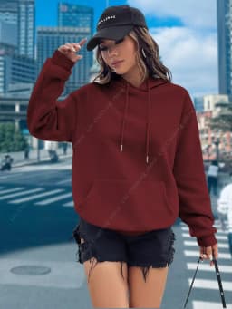 Women Hoodies Basic Essential Blank Solid Color Pullovers Female Tops High quality All-Match Street Clothes Womens Sweatshirts