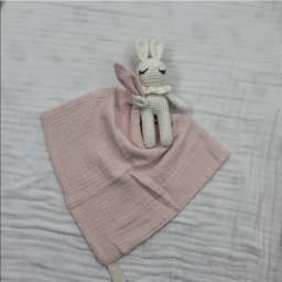 Handmade Baby Cotton Muslin Comfortable Blanket Cute Cat Doll For Infant Kids Sleep Appease Towel Rabbit Bear Saliva Scarf