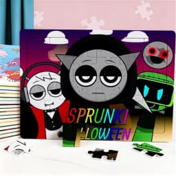 30pcs Sprunkis Multi-Character Themed Jigsaw Puzzle Family Birthday Party Puzzle Educational Learning Toys Gift for Birthdays