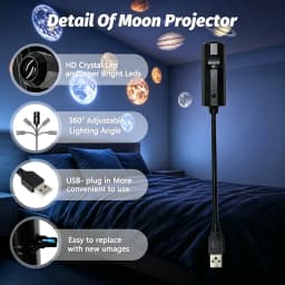 Planet Moon Projector Light Romantic USB LED Night Light Bedroom Atmosphere Projection Decorative Lamps for Ceiling Window Wall
