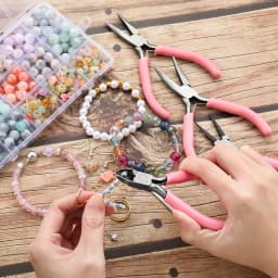 3pcs/Set Portable Jewelry Making Pliers Tool Needle Round Nose Pliers Diagonal Plier for DIY Jewelry Hardware Making Repair Tool
