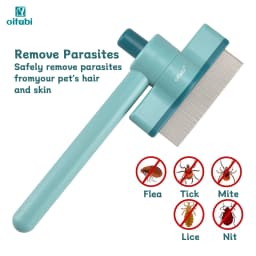 OITABI 1/2PCS Rotatable Flea Comb for Cat Dog Brush for Shedding Pet Hair Removal Comb with Stainless Steel Teeth for Deshedding