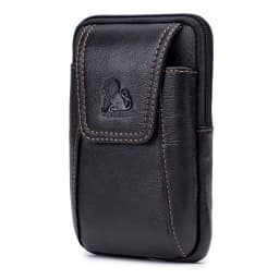 Top Layer Cowhide Men's Belt Bag for Casual Outdoor Mobile Phone Bag, Genuine Leather Waist Bag
