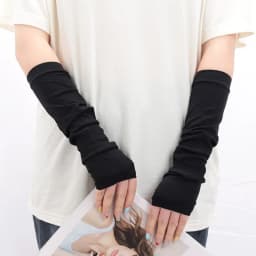 Women Summer Long Gloves Arm Cover Classic Thin Elastic Cycling Fingerless Cool Elbow Gloves