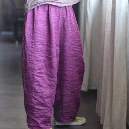 Johnature Women Ramie Solid Color Wide Leg Pants Elastic Waist Spring Trouser 2025 New Original Casual Women Long Pants
