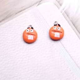 10pcs Cute Cartoon 5 Colors M Beans Emoticon Resin Flatback Charms For Pendant DIY Earrings Necklace Jewelry Accessories Finding