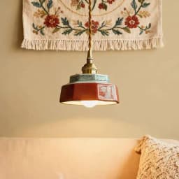 Retro Restaurant Hotel Ceramic Pendant Lamp Romantic Balcony Dining Table Decor LED Hanging Light Bedroom Bedside Chandelier