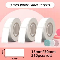 Phomemo Q30 Label Sticker White Transparent Waterproof Adhesive Thermal Paper Home Office Name Sticker Label Tape 3 Rolls/Box