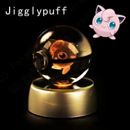 Pokemon 3D Crystal Ball Pikachu Gengar Mew Mewtwo Figurines Lamp Base Pokeball 3D Pokemon Glass Ball Statue Birthday Gift