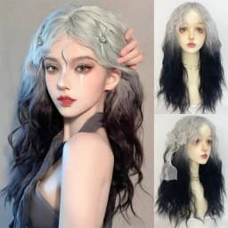 OLACARE Long Body Wave Black Brown Purple Cosplay Wigs Heat Resistant Synthetic Wigs Middle Part Natural Lolita LM Wigs Women
