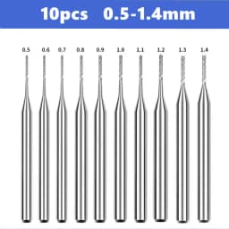 10pcs PCB Corn End Milling Cutter 0.5-3.175mm, 3.175mm (1/8) Shank Hard Alloy PCB Milling Cutter CNC Cutting Milling Cutter