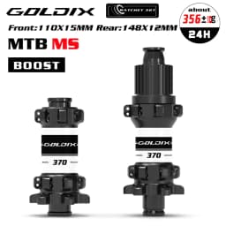 GOLDIX M370 MTB Bike Hub 24H Straight Pull 6-Bolt Disc Brake 36T Ratchet Sealed Bearing Boost HG XD MS Freehub Thru Axle Hubset