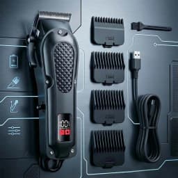 Professional 3-in-1 Electric Hair Clipper Set with LED Display, USB Rechargeable Cordless Trimmer for Men, Beard & Head Shaver Kit with Multiple Guide Combs