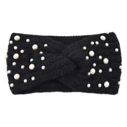 Pearl Headband Winter Ear Warmer Knitted Cross Headwrap Turban Wide Brim Headwear for Women Girls Fashion Hair Accessories