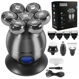Electric Shaver 7D Floating Cutter Head Base Charging Portable Men's Beard Trimmer Clipper Skull Shaver Waterproof Shaving