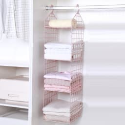 Foldable Hanging Closet Organisers Pajamas Coats Sweaters Sturdy Durable  Towels Layered Storage Basket , 2/3/4/5 Tier