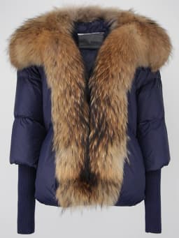 OFTBUY New Duck Down Jacket Winter Coat Women Super Large Real Silver Fox Fur Collar Jacket Knit Sleeve Fashion Luxury Outerwear