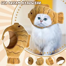 Cartoon Cat Hat Cute Fish Shape Pet Cat Costume Breathable Headdress Hat for Cat Pet Cats Headgear Pet Plush Fun Hat Toy for Cat