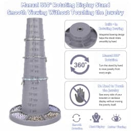 PHYHOO Bracelet Sizer Measuring Tool 6 Section Display Stand with Size Markings 5-9 Inch for DIY Jewelry Making and Bead Storage