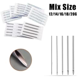 100/5PCS Body Piercing Needle 12G 14G 16G 18G 20G Surgical Steel Sterile Disposable Ear Nose Navel Nipple Lip Piercing Tool