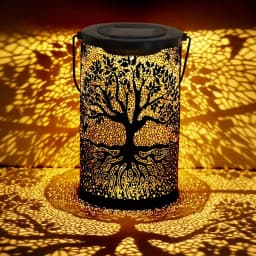 1PC Iron Solar Lantern Outdoor, Pathway Garden Light with Auto On/Off, Waterproof Decorative Lighting for Yard/Patio