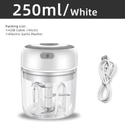 250ML Electric Mini Food Processor Wireless USB Rechargeable Garlic Chopper Portable Vegetable Onion Mincer Meat Grinder Gadget