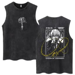 Washed Anime Hunter X Hunter GON·FREECSS Tank Tops Men Women Fashion Vintage Sleeveless T Shirt Cotton Casual Oversized Vests