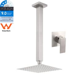 **Sydney Stock** KYLINS Brushed Gold Gun Metal Chrome Black 8-16'' Rain Shower Head Set Ceiling Arm Mixer Taps WELS WATERMARK
