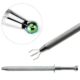 Professional Jewelry Holder Bead Ball Pick Up Tool Prong Tweezers Catcher Crystal Grabbers with 4 Claws Earring Making Grasping