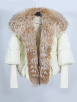 OFTBUY New White Duck Down Jacket Winter Women Warm Loose Coat Natural Real Fox Fur Collar Thick Luxury Outerwear New Fashion