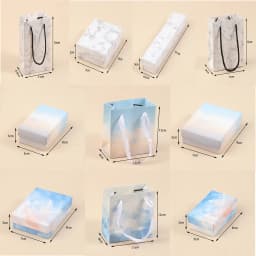 1Pcs Ink Cloud/Marble/Internet Celebrity Paper Box Kraft Paper Handbag Charm Bracelet Necklace Pendant Jewelry Display Gift Box