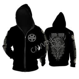 New Fashion Printed DIMMU BORGIR Loose Metal Rock Zipper Hoodies Gothic Top Harajuku Cotton Unisex Clothing V2