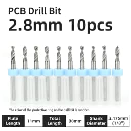 TOOLEYE 10pcs PCB Drill Bit Set Micro Drills Printed Circuit Board 1/8" Shank Mini CNC Drill Bits 0.1-3.175mm Drilling Tools