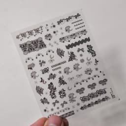 1pcs 5D Diamond Japanese White Lace Bow Nail Art Stickers Pearl Rhinestones Nail Decoration Adhesive Decals Slider DIY Accessory