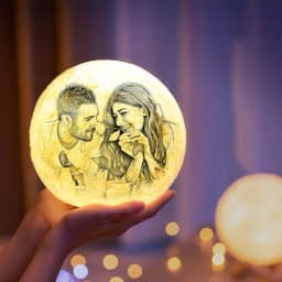 ZK20 Customized Photo Moon Lamp Personalized Kids Wife's Gifts Night Light USB Charging Tap Control  2/3 Colors Lunar Light