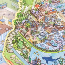 Plus Size 3D Cartoon Castle Town Landscape Sticker Scene DIY Toy Game Scrapbook Sticker Festival Birthday Gift for Kid Child