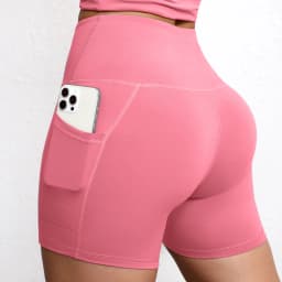 Solid Color Yoga Pants With Pockets Quick Drying High Waisted Gym Push Up Yoga Shorts for Woman Breathable Workout Fitness Short