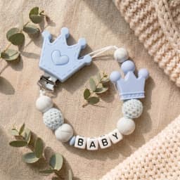 Mittsboy Personalized Pacifier Clip Custom Name Silicone Baby Teether Chain Dinosaur Dummy Holder BPA Free Baby Shower Gift