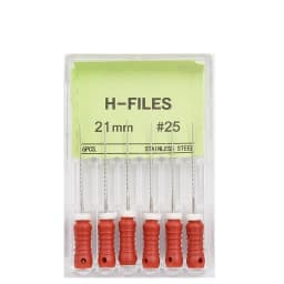 6Pcs/Pack Dental Files Hand Use H-Files 21/25mm Stainless Steel Endodontic Root Canal Files Dentist Tools Dental Lab Instruments