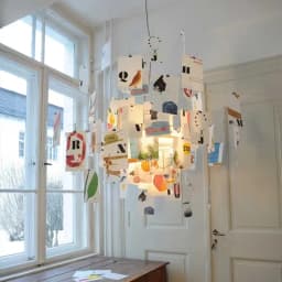 home decor Living room paper pendant lamp Zettel art DIY album card chandelier  creative room decorative led lights