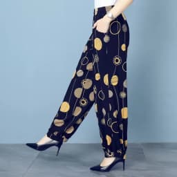 Cotton Silk Pants Women New Spring Summer Elastic High Waist Harem Pants Fashion Printed Casual Wide Leg Pants Female Trousers