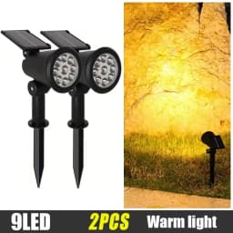 1/2PCS Solar Spotlights Outdoor Adjustable Solar Landscape Light RGB 9Leds Waterproof Solar Uplights Trees Garden Pond Yard Path