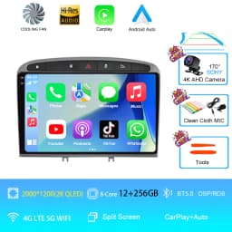 Android 16 Car Radio for Peugeot RCZ 308 SW 2007-2015 408 2012-2020 2DIN Multimedia Navigation GPS Carplay Auto Head Unit WIFI