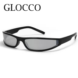 Narrow Rectangle Y2K Sunglasses 2025 Luxury Brand Punk Wrap Arou7.85