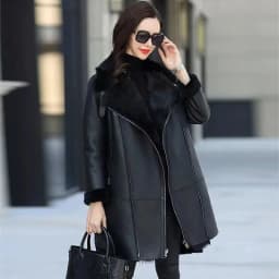 Oversized 6XL Thicken PU Leather Jacket Women's 2026 Winter Warm Faux Mink Fur Coat Female Loose Windproof Parka Long Overcoat