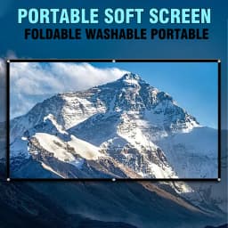 XIAOHUI Simple White Grid Anti-Light Screen Portable Projector Screen 60-180Inch Home Office Projection Screen 16:9 Ratio